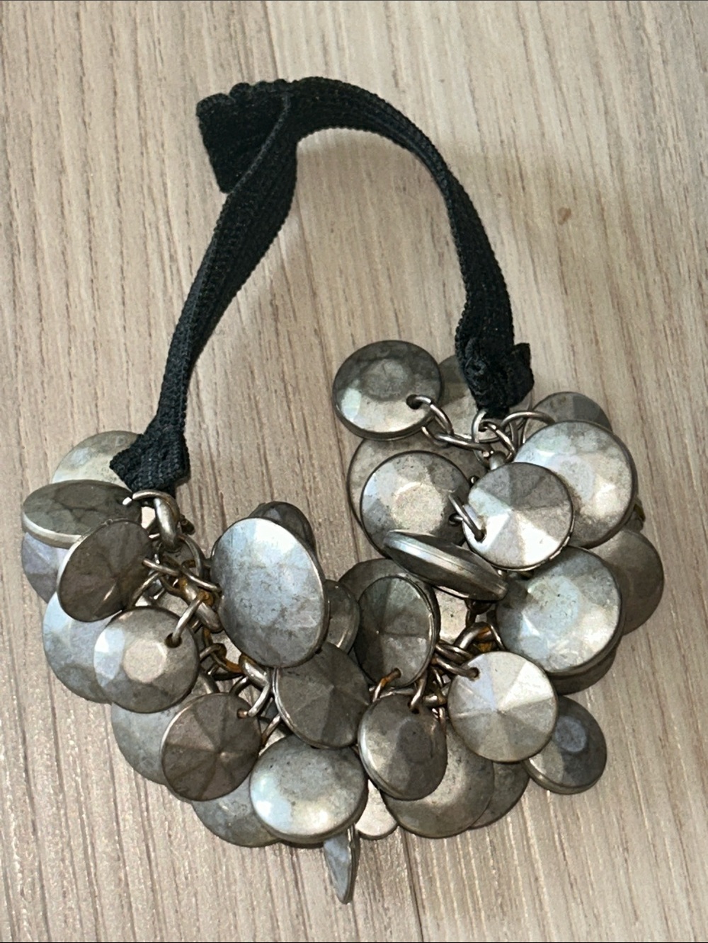 Simply Vera Vera Wang Cluster Stretch Bracelet Rhinestones Silver Discs Glam